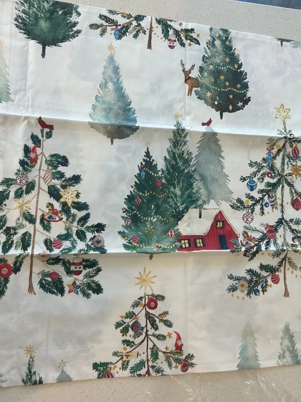 Pottery Barn Christmas In The Country King Percale Pillowcase 1 NEW
